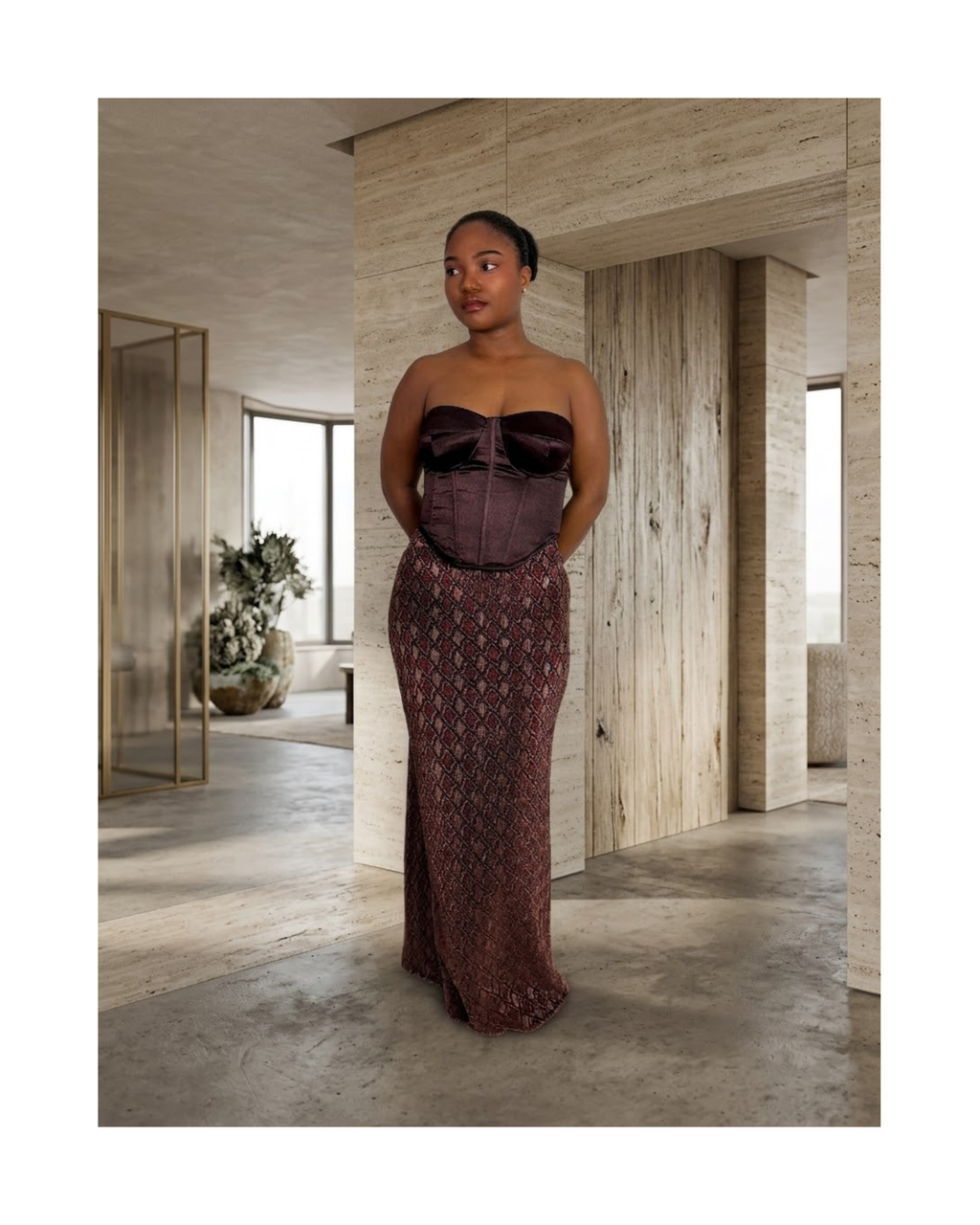 Jupe moulante taille haute femme